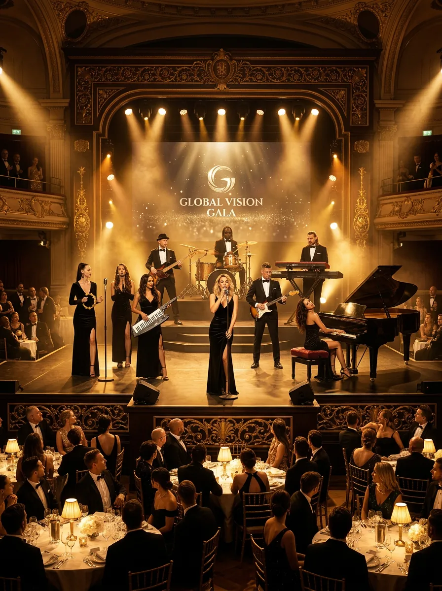 Gemini Music Liveband auf der Bühne bei einem Firmenabend